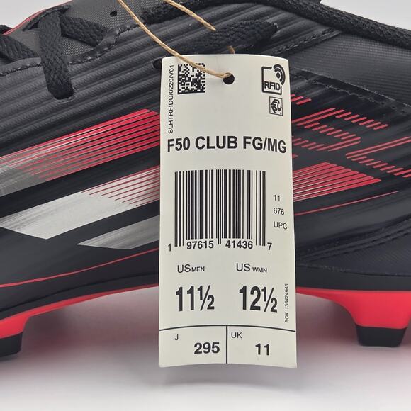 Adidas F50 Club Firm Ground MG Men\'s Size 11.5 Soccer Cleats IE1246 Black Red main image 10